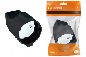 ЭЛМАКС - Кабельная розетка 2П б/з с з/ш 10А 250B черная TDM элмакс, электротехника, кабель, светотехника, elmax.pro