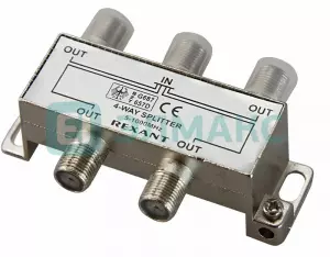 ЭЛМАКС - ДЕЛИТЕЛЬ ТВ х 4 под F разъём 5-1000 МГц REXANT элмакс, электротехника, кабель, светотехника, elmax.pro