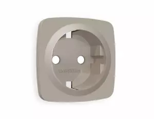ЭЛМАКС - Лицевая панель OMEGA (Серо-бежевый матовый) для электрической розетки с заземлением QUANT OP3660 элмакс, электротехника, кабель, светотехника, elmax.pro