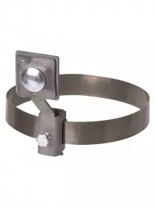 Держатель хомут Ø10-160 мм нержавеющая сталь, с выносом для прута Ø6-10 мм, стальной зажим TDM