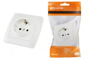 ЭЛМАКС - Розетка 2П+3 16А 250В белая "Онега" TDM элмакс, электротехника, кабель, светотехника, elmax.pro