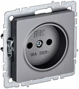 ЭЛМАКС - BRITE Роз. без з/к/ш 10А РС10-1-0-БрС сталь IEK элмакс, электротехника, кабель, светотехника, elmax.pro