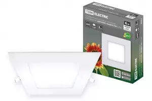 ЭЛМАКС - Светильник ультратонкий встраиваемый светодиодный "Даунлайт" квадрат СВО (белый) 6 Вт 6500К TDM элмакс, электротехника, кабель, светотехника, elmax.pro