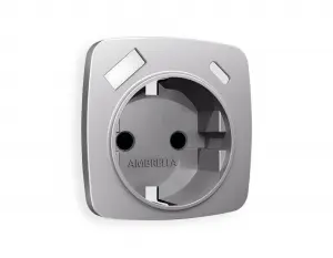 ЭЛМАКС - Лицевая панель OMEGA (Сталь матовый) для электрической розетки с заземлением со шторками 2USB тип A+ элмакс, электротехника, кабель, светотехника, elmax.pro