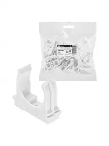 Крепеж-клипса для трубы 32 мм для прямого монтажа (25 шт.) белая TDM