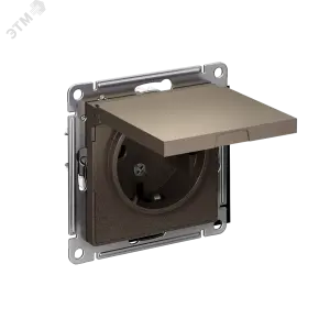 ЭЛМАКС - ATLASDESIGN РОЗЕТКА с заземл. со шторками с крышкой, 16А, IP20, механизм, МОККО элмакс, электротехника, кабель, светотехника, elmax.pro
