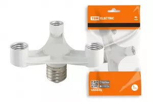 ЭЛМАКС - Переходник Е40-3хЕ27, белый, TDM элмакс, электротехника, кабель, светотехника, elmax.pro