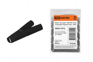 ЭЛМАКС - Зажим "крокодил" ЗКИ 30А 75мм в изоляции черный (10шт) TDM элмакс, электротехника, кабель, светотехника, elmax.pro