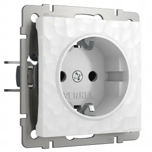 W1271101/ Розетка с заземлением и шторками (hammer белый)