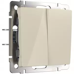 ЭЛМАКС - W1123003/ Перекрестный выключатель двухклавишный (слоновая кость) элмакс, электротехника, кабель, светотехника, elmax.pro