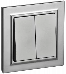 ЭЛМАКС - BRITE Выключ. 2-кл. 10А в сб. ВСР10-2-0-БрС сталь IEK элмакс, электротехника, кабель, светотехника, elmax.pro