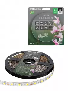 ЭЛМАКС - Лента светодиодная SMD5050-60 LED/м-IP20-12 В-14,4 Вт/м-6000 К (5 м) блистер TDM элмакс, электротехника, кабель, светотехника, elmax.pro
