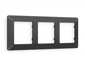 ЭЛМАКС - Рамка ALFA Line (Графит Мягкое касание) 3-ая AF110803 элмакс, электротехника, кабель, светотехника, elmax.pro