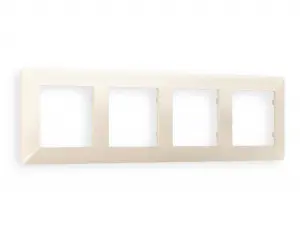 ЭЛМАКС - Рамка ALFA Line (Бежевый глянец) 4-ая AF110304 элмакс, электротехника, кабель, светотехника, elmax.pro