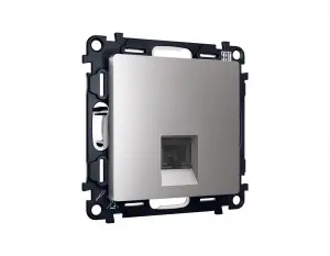ЭЛМАКС - Комплект механизма компьютерной розетки ALFA MA512010 Сталь матовый RJ-45(8P8C) CAT6 1000 Base-T с а элмакс, электротехника, кабель, светотехника, elmax.pro
