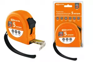 ЭЛМАКС - Рулетка, длина 5 м, стальная лента, ширина 19 мм, прорезиненное покрытие, магнит, "Рубин" TDM элмакс, электротехника, кабель, светотехника, elmax.pro