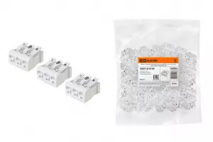 ЭЛМАКС - Клемма пружинная соединительная КСПн3-L+N+PE, 16 A, с монтажной ножкой TDM элмакс, электротехника, кабель, светотехника, elmax.pro