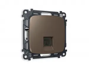 ЭЛМАКС - Комплект механизма компьютерной розетки OMEGA MO642010 Темная бронза матовый RJ-45(8P8C) CAT6 1000 B элмакс, электротехника, кабель, светотехника, elmax.pro