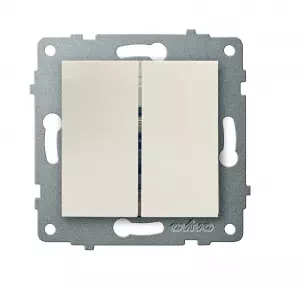 выключатель 2-клавишный OVIVO Loft белый