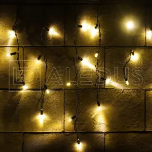 ЭЛМАКС - Бахрома (Айсикл) ALEDUS, 220 В, 3x0.5 м, IP65, черный провод, резина, теплый белый, без мерцания, б/БП элмакс, электротехника, кабель, светотехника, elmax.pro