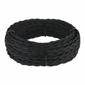 W6452308/ Ретро кабель витой 2х2,5 (черный) 20 м