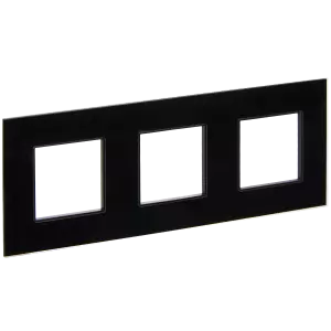 ЭЛМАКС - SKANDY Рамка 3-мест. SK-F23Bl стекло черн. IEK элмакс, электротехника, кабель, светотехника, elmax.pro