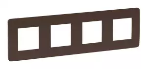 ЭЛМАКС - UNICA STUDIO рамка 4-поста, ШОКОЛАД/белый элмакс, электротехника, кабель, светотехника, elmax.pro