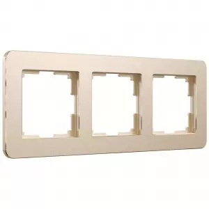 ЭЛМАКС - W0032611/ Рамка на 3 поста Platinum (шампань) элмакс, электротехника, кабель, светотехника, elmax.pro