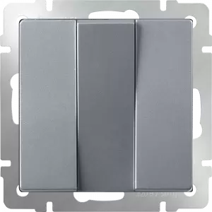 ЭЛМАКС - WL06-SW-3G/Выключатель трехклавишный (серебряный) элмакс, электротехника, кабель, светотехника, elmax.pro