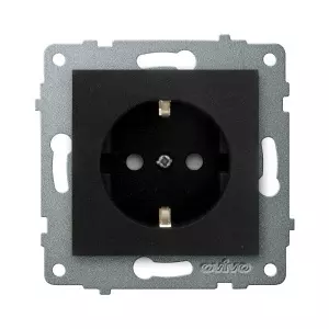 розетка 1 пост OVIVO Loft с заземлением с защитой от детей черный