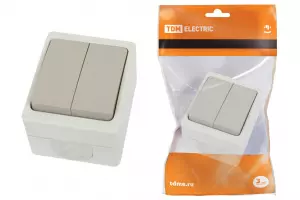 ЭЛМАКС - Выключатель 2-кл. открытой установки IP54 10А "Вуокса" TDM элмакс, электротехника, кабель, светотехника, elmax.pro