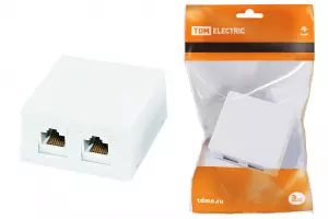 ЭЛМАКС - Компьютерная розетка 2xRJ-45 TDM элмакс, электротехника, кабель, светотехника, elmax.pro