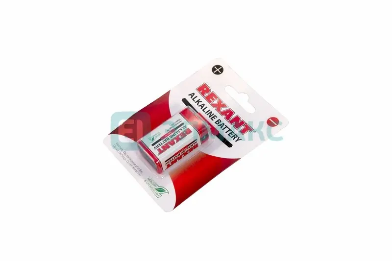 ЭЛМАКС - Алкалиновая батарейка 6LR61 ("Крона") "REXANT" 1шт 9 V 600 mAh блистер элмакс, электротехника, кабель, светотехника, elmax.pro