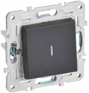 ЭЛМАКС - SKANDY Выключ. 1-кл. с инд. 10А SK-V07T титан IEK элмакс, электротехника, кабель, светотехника, elmax.pro