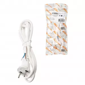 ЭЛМАКС - Шнур сетевой с вилкой ПВС 2x0,75мм2 1,5м б/з белый TDM элмакс, электротехника, кабель, светотехника, elmax.pro