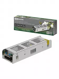 ЭЛМАКС - Блок питания 200Вт-12В-IP20 для светодиодных лент и модулей, металл, узкий, TDM элмакс, электротехника, кабель, светотехника, elmax.pro