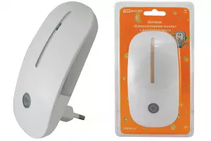 ЭЛМАКС - Ночник "Компьютерная мышь" с датчиком света, светодиодный, 0,5Вт, 220 В TDM элмакс, электротехника, кабель, светотехника, elmax.pro