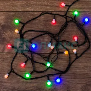 ЭЛМАКС - Гирлянда светодиодная "Цветные Шарики" 20 LED МУЛЬТИКОЛОР 2,8 метра элмакс, электротехника, кабель, светотехника, elmax.pro