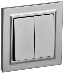 ЭЛМАКС - BRITE Выключ. 2-кл. 10А в сб. ВСР10-2-0-БрА алюм. IEK элмакс, электротехника, кабель, светотехника, elmax.pro