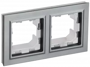ЭЛМАКС - BRITE Рамка 2-мест. IP44 РУ-2-БрС-44 сталь IEK элмакс, электротехника, кабель, светотехника, elmax.pro