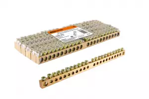 ЭЛМАКС - Шина "N" нулевая 6х9мм 24/1 (24 группы/крепеж по центру) TDM элмакс, электротехника, кабель, светотехника, elmax.pro