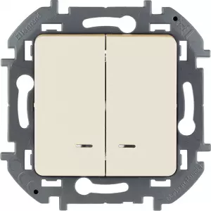 ЭЛМАКС - Выключатель 2кл c подсв Слоновая кость Inspiria Legrand элмакс, электротехника, кабель, светотехника, elmax.pro