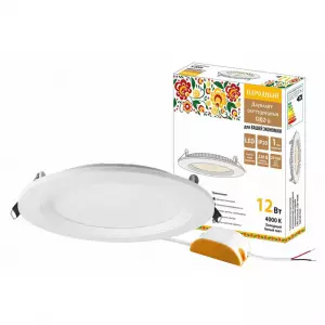 ЭЛМАКС - Светильник ультратонкий встраиваемый светодиодный "Даунлайт НАРОДНЫЙ" СВО п (белый) 12Вт 4000К элмакс, электротехника, кабель, светотехника, elmax.pro