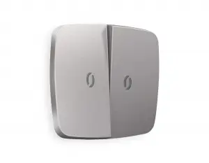 ЭЛМАКС - Лицевая панель OMEGA (Сталь матовый) для 2-клавишных выключателей с подсветкой QUANT OP5040 элмакс, электротехника, кабель, светотехника, elmax.pro