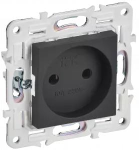 ЭЛМАКС - SKANDY Роз. без з/к/ш 10А SK-R02G граф. IEK элмакс, электротехника, кабель, светотехника, elmax.pro