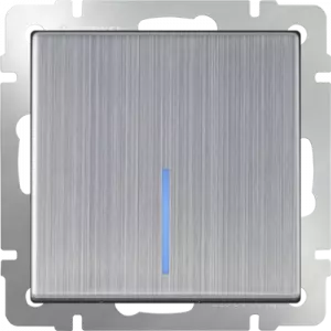 ЭЛМАКС - WL02-SW-1G-LED / Выключатель одноклавишный с подсветкой (глянцевый никель) элмакс, электротехника, кабель, светотехника, elmax.pro