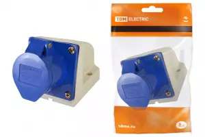 ЭЛМАКС - Розетка 123 стационарная 2Р+РЕ 32А 220В IP44 TDM элмакс, электротехника, кабель, светотехника, elmax.pro