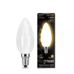 ЭЛМАКС - Лампа Gauss LED Filament Candle OPAL E14 5W 2700К 1/10/50 элмакс, электротехника, кабель, светотехника, elmax.pro