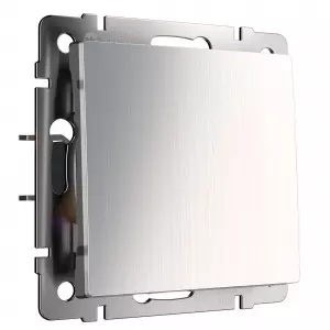 ЭЛМАКС - W1112002/ Выключатель одноклавишный проходной (глянцевый никель) элмакс, электротехника, кабель, светотехника, elmax.pro