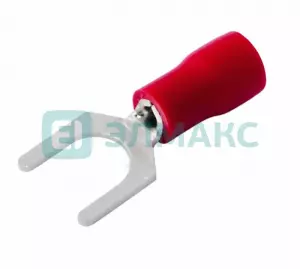 НАКОНЕЧНИК ВИЛОЧНЫЙ изолированный 5.3мм 0.5-1.5мм² (НВи 1.5-5 / НВи 1,25-5) красный REXANT